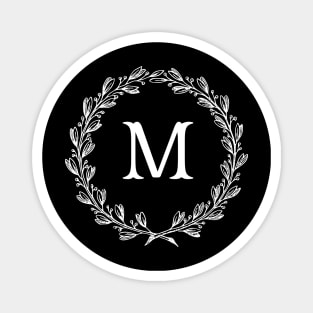 Beautiful Letter M Alphabet Initial Monogram Wreath Magnet